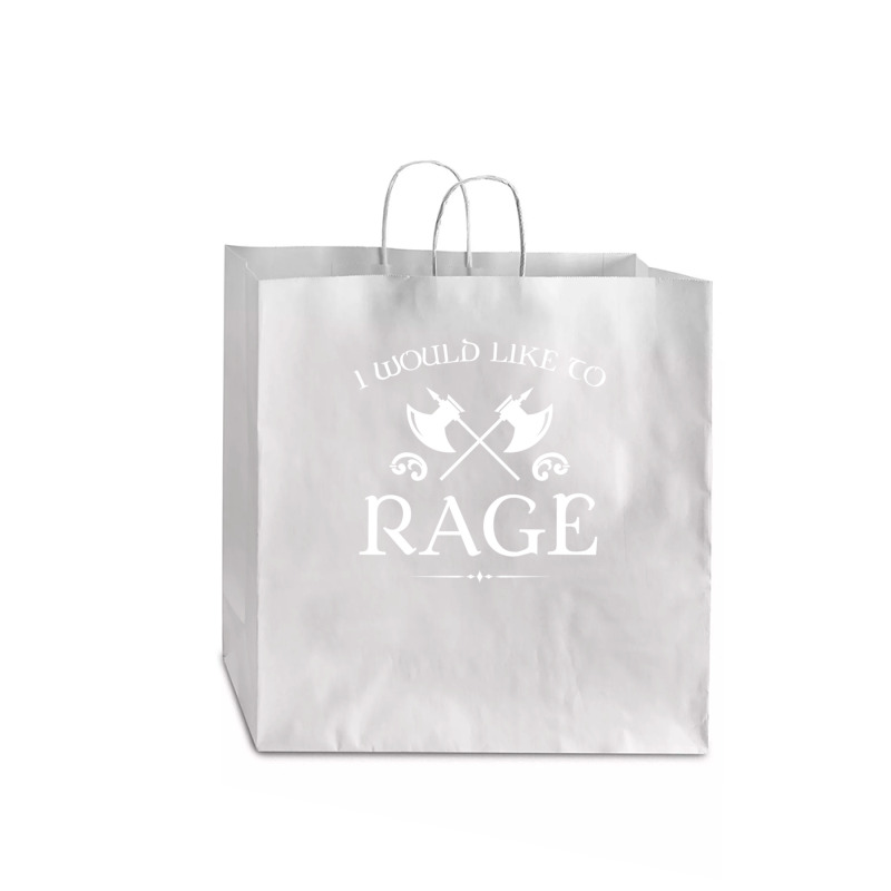 Barbarian - I Would Like To Rage Jumbo Paper Bag - 18 x 7 x 18 3/4 by cm-arts | Artistshot