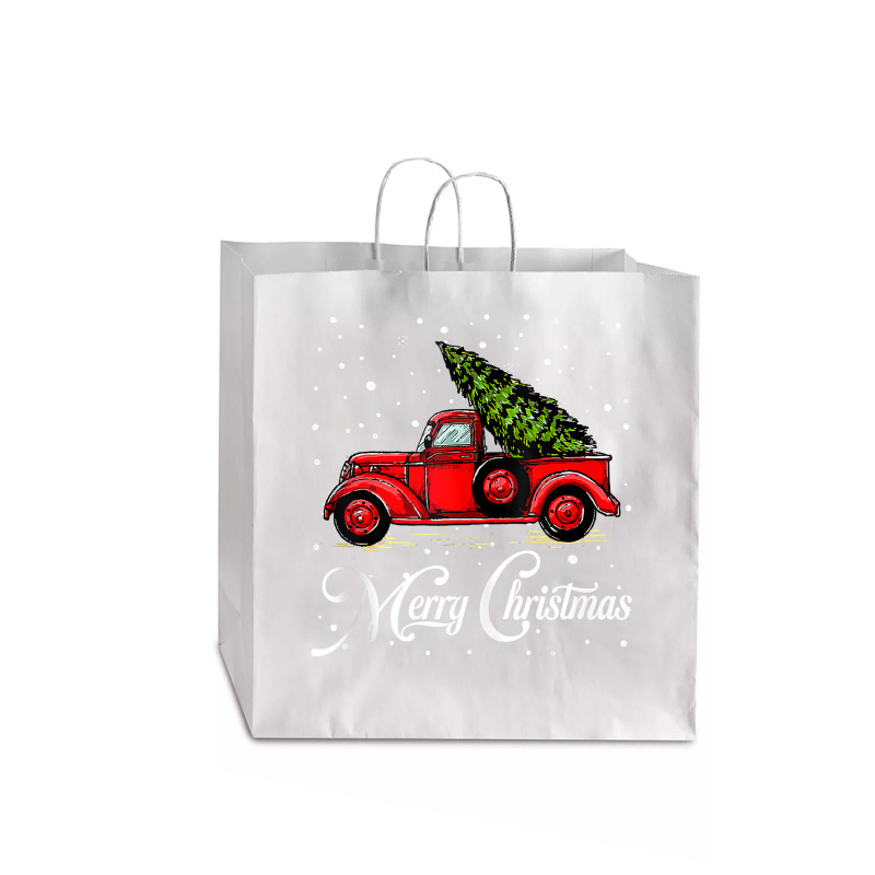 Merry Christmas Truck Red With Tree Xmas Pajama Funny Gifts Tank Top Jumbo Paper Bag - 18 X 7 X 18 3/4 | Artistshot