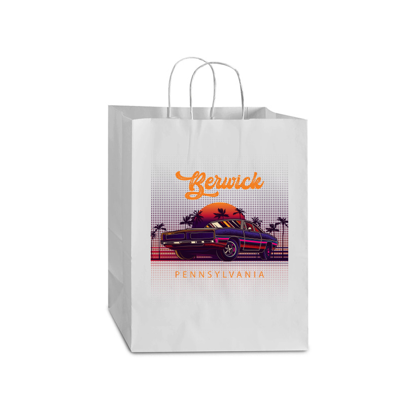 Berwick Pennsylvania Retro Vintage 80s 90s Muscle Cars Retrowave Aesth Mart Paper Bag -13 X 7 X 17 | Artistshot