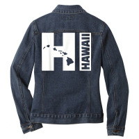 Hi Hawaii Islands T Shirt T Shirt Ladies Denim Jacket | Artistshot