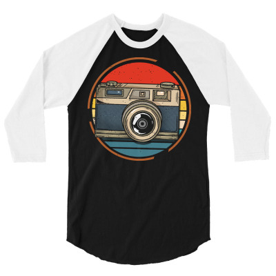 Camera T  Shirt Camera Vintage T  Shirt 3/4 Sleeve Shirt Designed By Hopeannounce