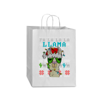 Fa La La La La Merry Christmas Funny Santa Llama Ugly T Shirt Mart Paper Bag -13 X 7 X 17 | Artistshot