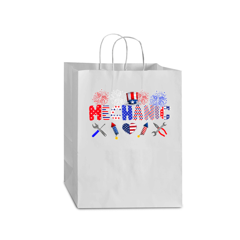 Mechanic Proud American Flag Fireworks Happy 4th Of July Mart Paper Bag -13 X 7 X 17 | Artistshot