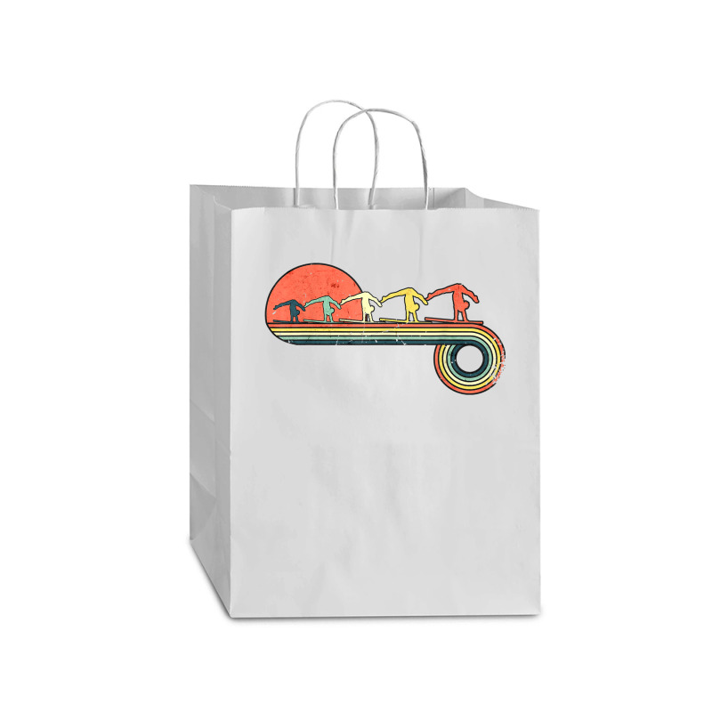 Gymnast Girl Exercise Retro Vintage Sunset Rainbow Color Mart Paper Bag -13 X 7 X 17 | Artistshot