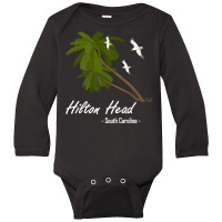 Hilton Head Sc Tropical Island Vacation Beach T Shirt Long Sleeve Baby Bodysuit | Artistshot