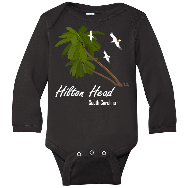 Hilton Head Sc Tropical Island Vacation Beach T Shirt Long Sleeve Baby Bodysuit by nazhirgoodie | Artistshot