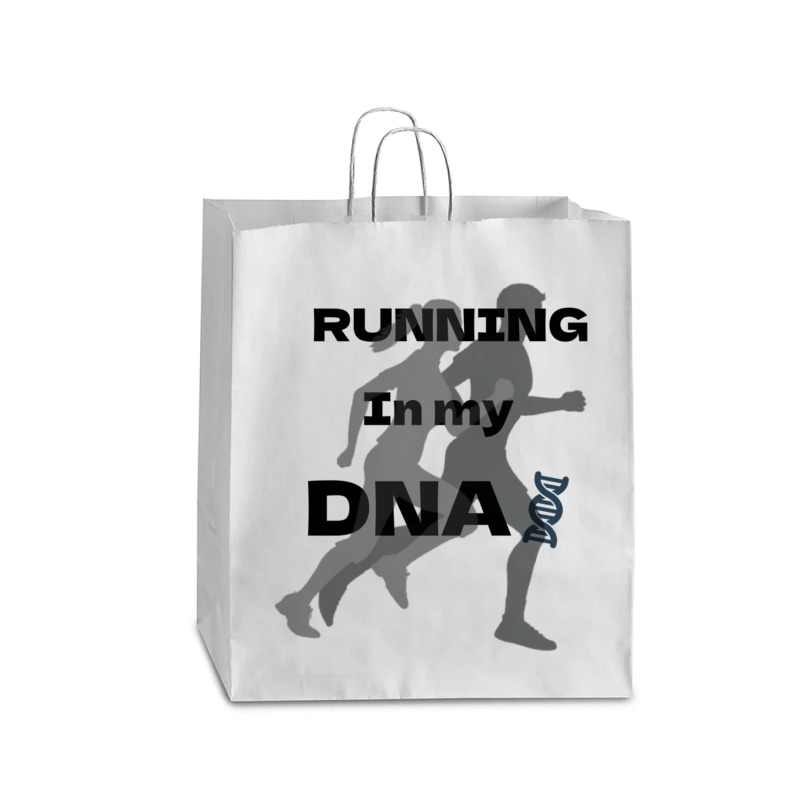 Running Is In My Dna Biology Motivation Genetics Workout Queen Paper Bag - 16 X 6 X 19 1/4 | Artistshot