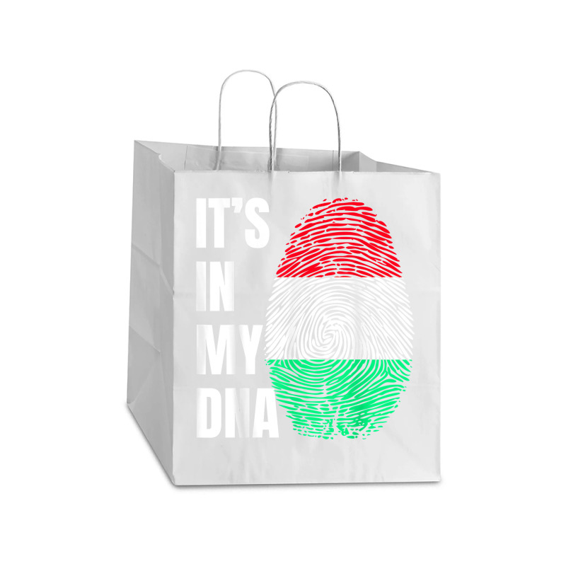 Fingerprint Dna Biometry Hungarian Flag T Shirt Take out Paper Bag - 14 x 10 x 15 1/2 by cm-arts | Artistshot