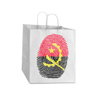 Angolan Flag Angola Fingerprint T Shirt Take Out Paper Bag - 14 X 10 X 15 1/2 | Artistshot