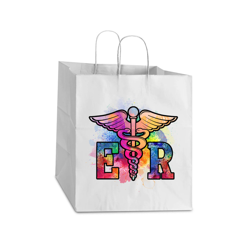 Er Nurse Illustration Design Emergency Nurses Day Take Out Paper Bag - 14 X 10 X 15 1/2 | Artistshot