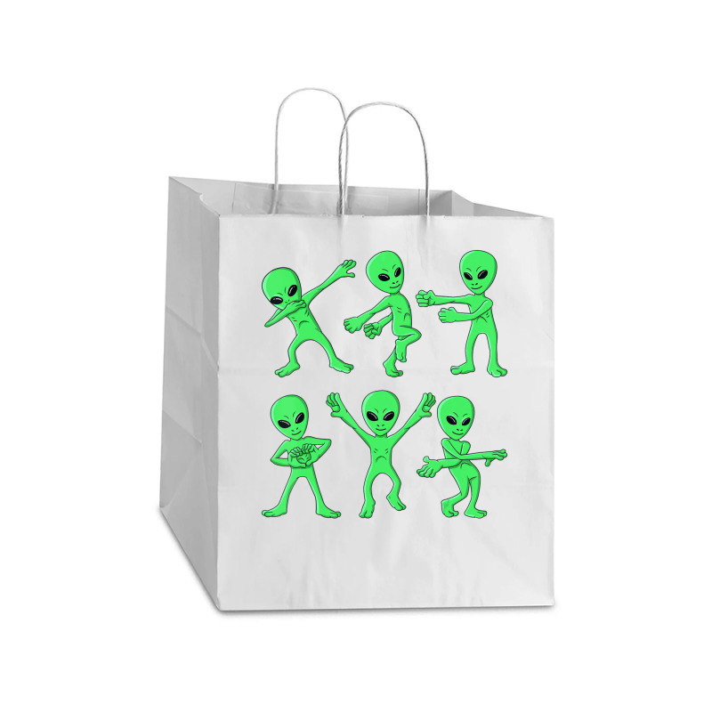 Dancing Aliens Dance Challenge Boys Girls Kids Halloween Take Out Paper Bag - 14 X 10 X 15 1/2 | Artistshot