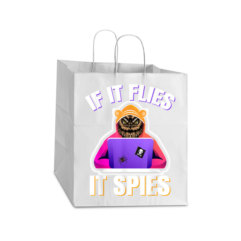 If It Flies It Spies Conspiracy Theory Bird Surveillance Take out Paper Bag - 14 x 10 x 15 1/2 by ROGERWILLIAMWARD | Artistshot