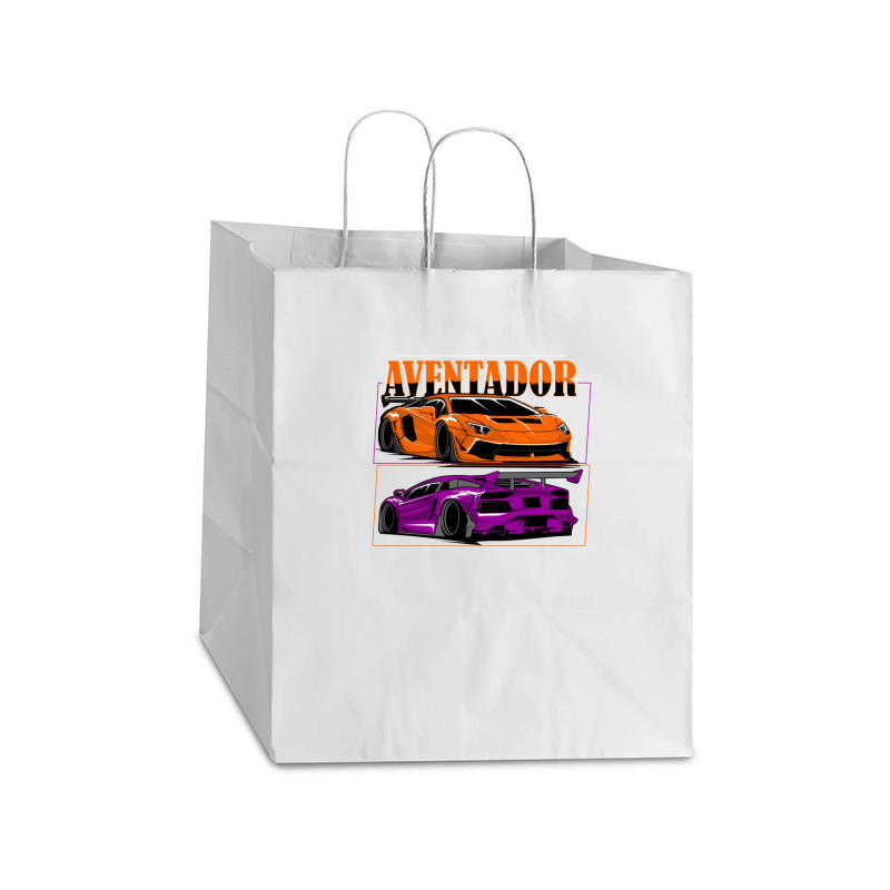 Super Car Tshirt Take Out Paper Bag - 14 X 10 X 15 1/2 | Artistshot