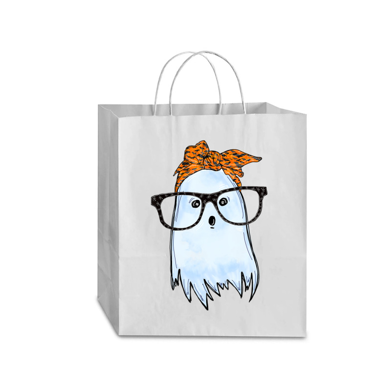 Cute Ghost With Glasses And Bats Bandana Halloween Costume Traveler Paper Bag -13 X 6 X 15 3/4 | Artistshot