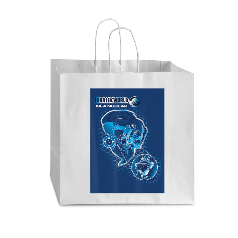 Blue Isla Nublar Map Vogue Paper Bag - 16 X 6 X 12 | Artistshot