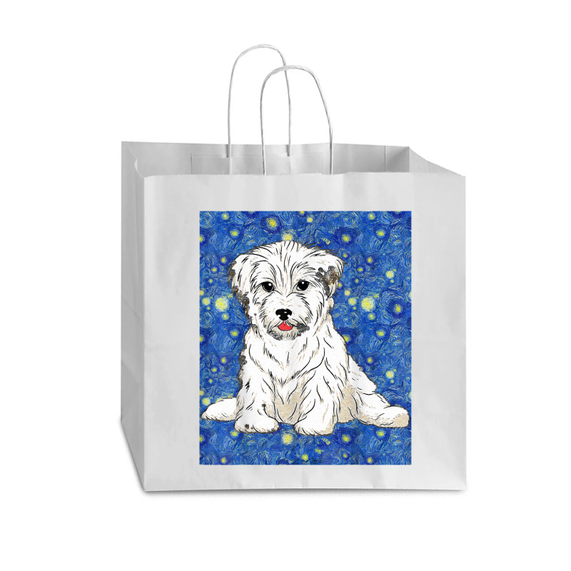 Starry Night Cute Puppy Havanese Dog Vogue Paper Bag - 16 X 6 X 12 By 