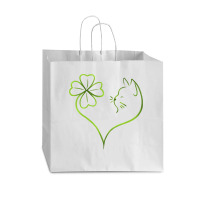 St Patricks Day  Shirt St Patrick's Clover Cat   1665 Vogue Paper Bag - 16 X 6 X 12 | Artistshot