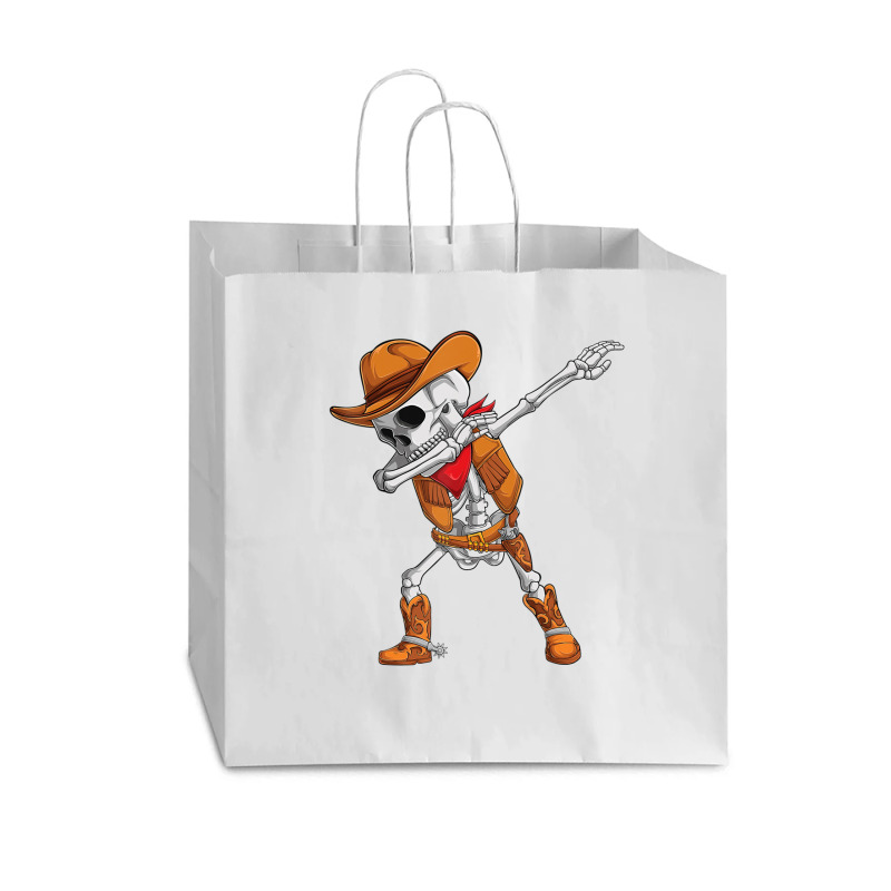 Dabbing Skeleton Cowboy Halloween Costume Kids Boys Men Dab Vogue Paper Bag - 16 X 6 X 12 | Artistshot