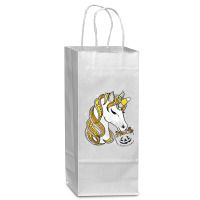 Cute Candy Corn Unicorn Halloween Top Wine Paper Bag - 5 1/2 X 3 1/4 X 13 | Artistshot