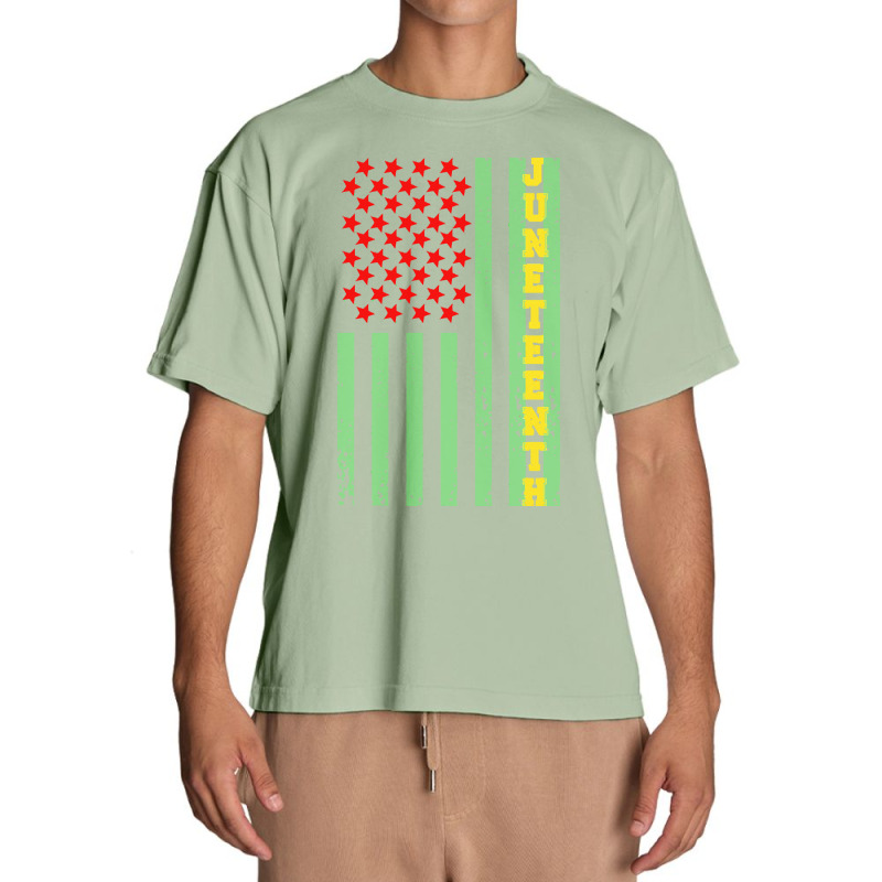 Juneteenth Flag Wavy T  Shirt Juneteenth Flag T  Shirt Urban Heavy T-shirt | Artistshot