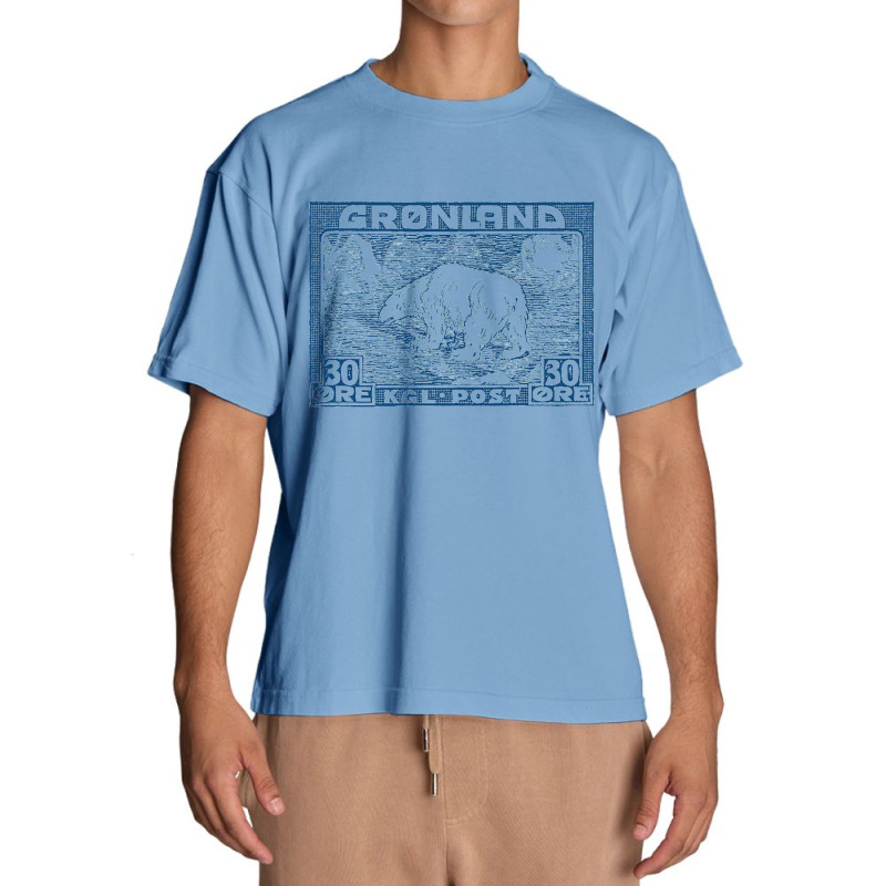 Vintage Greenland Polar Bear Postage Stamp Design Urban Heavy T-shirt | Artistshot