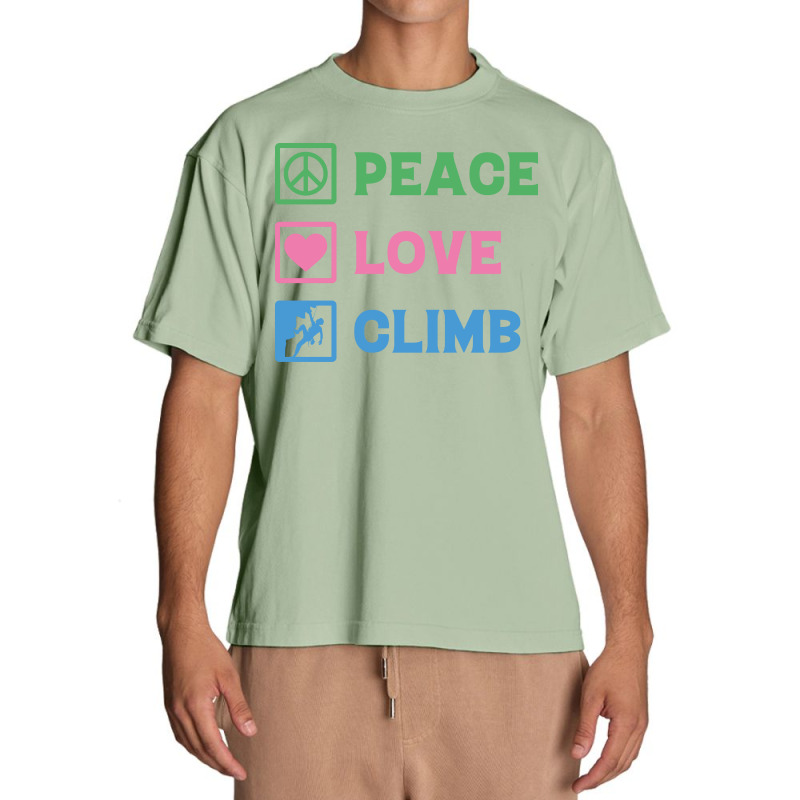 Peace Love Climb Climbing Urban Heavy T-shirt | Artistshot