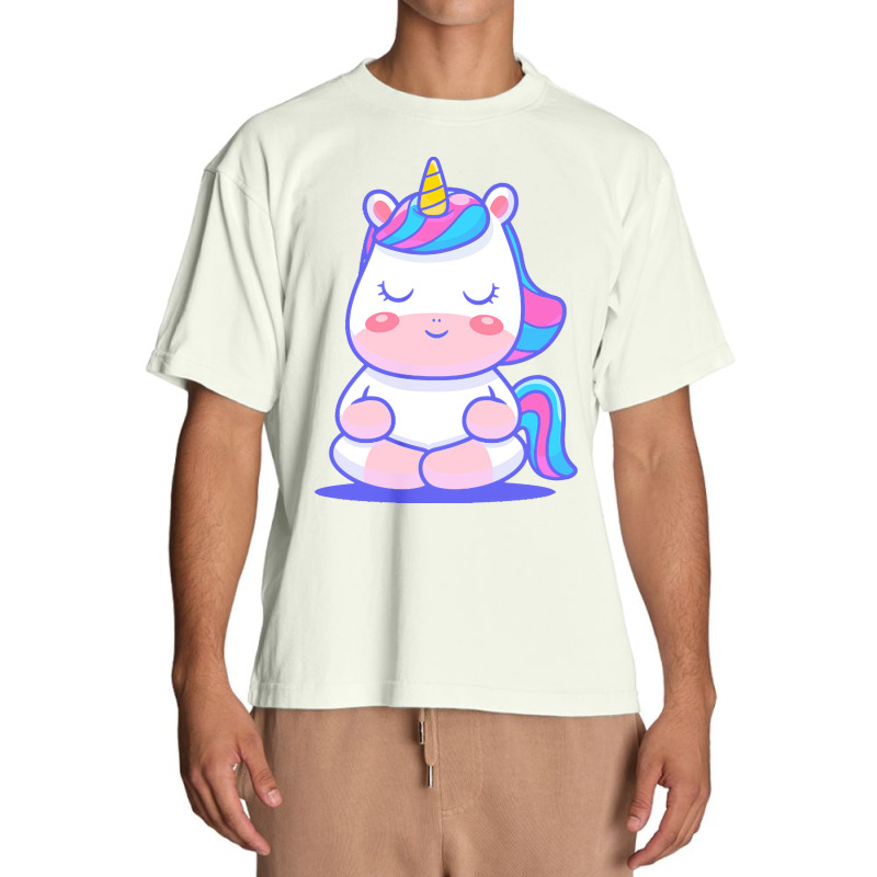 Meditation T  Shirt Cute Unicorn Meditation T  Shirt Urban Heavy T-shirt by cabotageevolve | Artistshot