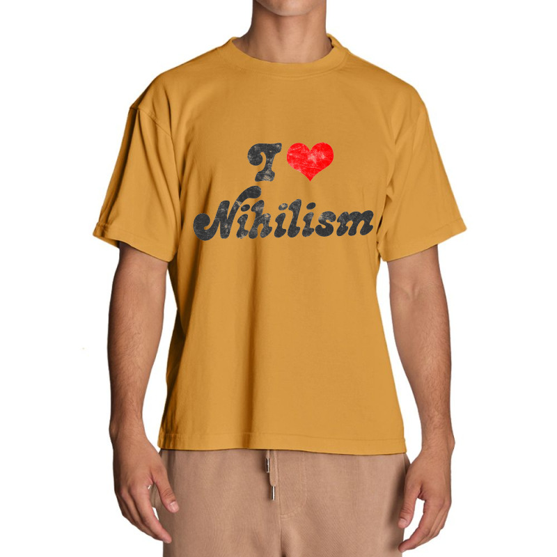 I Heart Nihilism Vintage Look Faded Typography Gift Urban Heavy T-shirt by gusjigangkudus | Artistshot