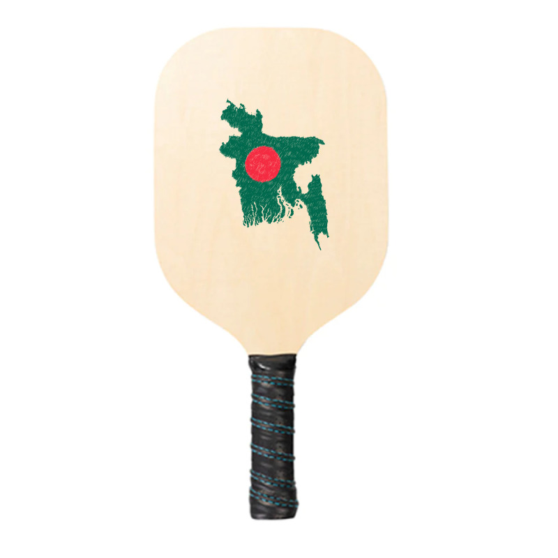 Bangladesh Map Flag Drawing Line Art Pickleball Paddle | Artistshot