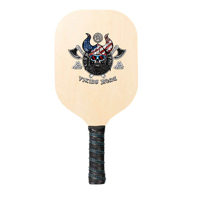 American Viking With Skull Helmet And Runes Pickleball Paddle | Artistshot