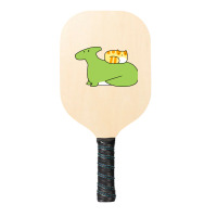 Hadrosaurid And Orange Tabby Cat Pickleball Paddle | Artistshot