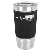 Modular Synthesizer Techno Keyboard Heartbeat T Shirt Leatherette Tumbler | Artistshot