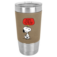 Peanuts Best Things In Life Are Free Leatherette Tumbler | Artistshot