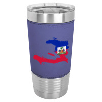 Haiti Map Flag Drawing Line Art Leatherette Tumbler | Artistshot