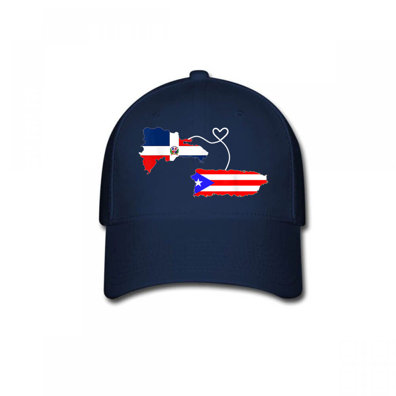 Half Puerto Rican Half Dominican Flag Map Combined Pr Rd Baseball Cap by Deluxe | Artistshot