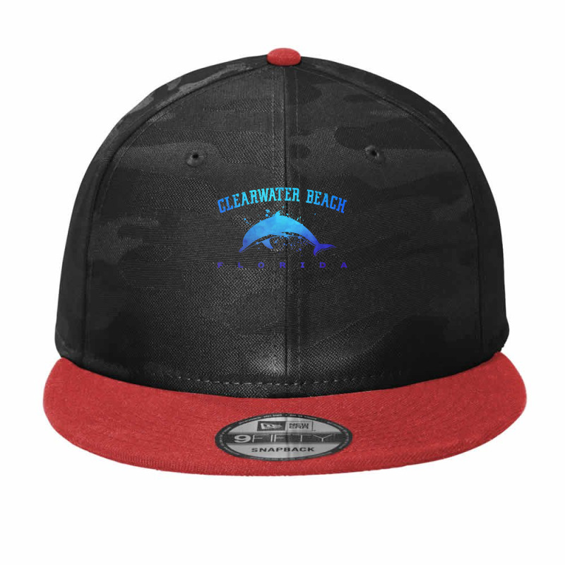 Clearwater Beach Florida Dolphin Lover Scuba Diving Vacation Camo Snapback by FrancesTiffany | Artistshot