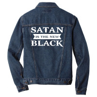 Satan Is The New Black Funny Men Denim Jacket | Artistshot