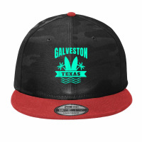 Galveston Beach Texas Vacation Souvenir Camo Snapback | Artistshot