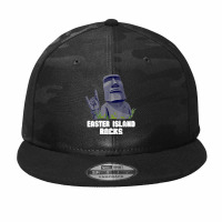 Easter Island Rocks Moai Statue Rapa Nui Rock Music Camo Snapback | Artistshot