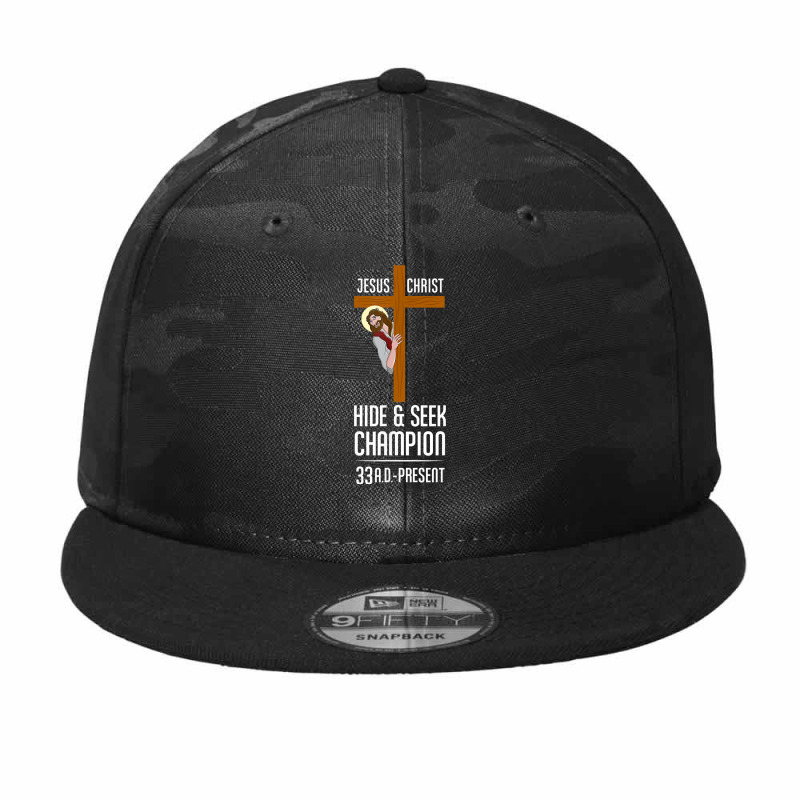 Funny Jesus Christ Hide & Seek Champion Atheism Camo Snapback by MichiKametani | Artistshot