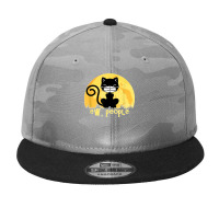 Funny Ew People Cat Black Cat Moon Cat Cat With Mask Camo Snapback | Artistshot