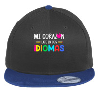 Mi Corazon Late En Dos Idiomas, Bilingual Spanish Teacher Flat Bill Snapback Cap | Artistshot