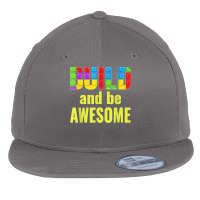 Build And Be Awesome Brick Builder Kids Block Set Builder Flat Bill Snapback Cap | Artistshot