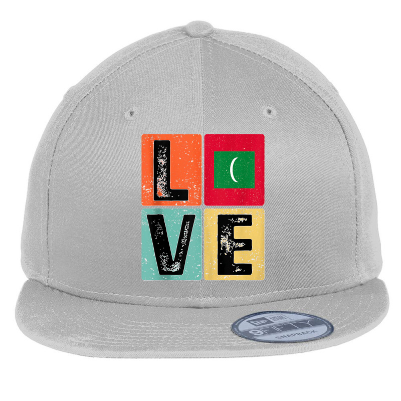 Vintage Retro I Love Maldives Flag For Maldivian Pride Gift Tank Top Flat Bill Snapback Cap | Artistshot