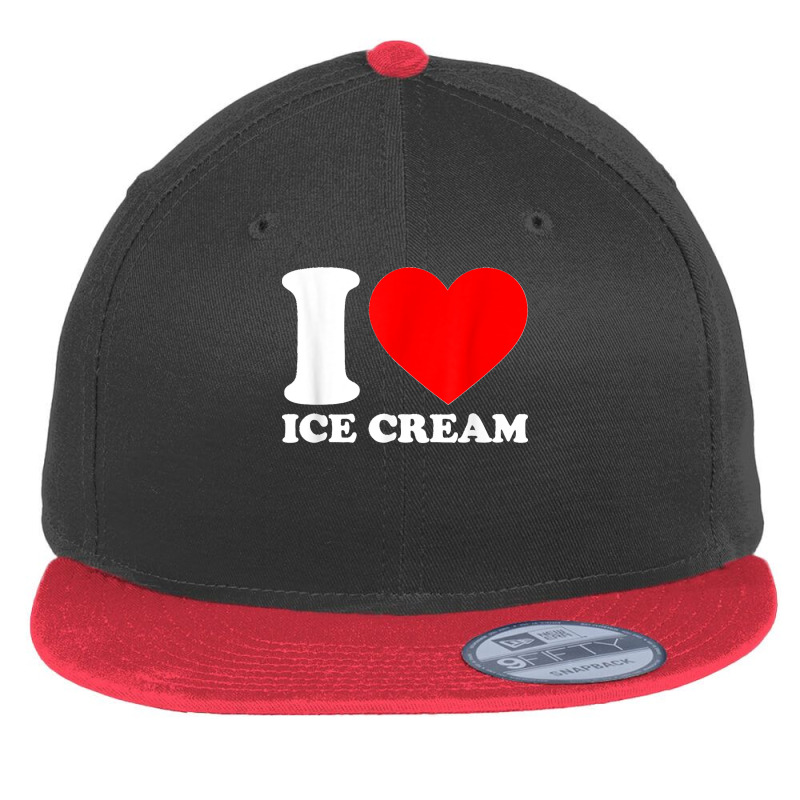 I Love Ice Cream I Heart Ice Cream Food Love Ice Cream Flat Bill Snapback Cap by TauwannaJessup | Artistshot