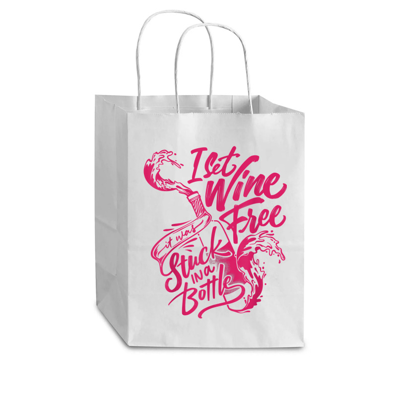 I Set Wine Free – Funny Winemaker Wine Lovers Wine Making T Shirt Cub Paper Bag - 8 X 4 1/2 X 10 1/4 | Artistshot