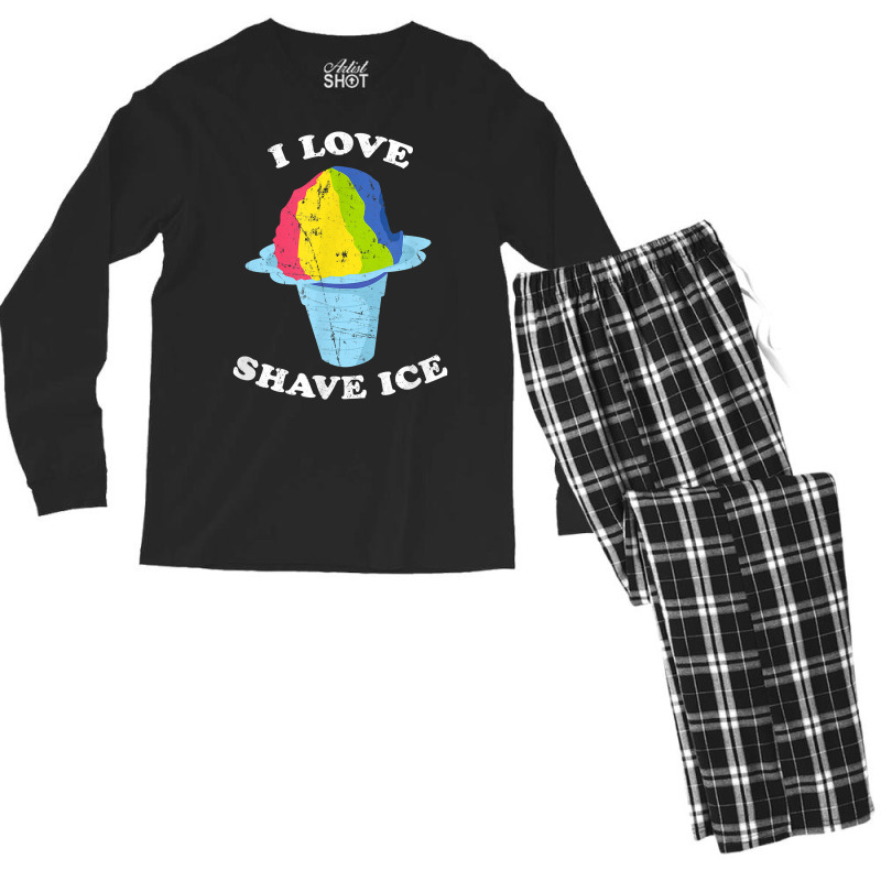 I Love Shave Ice Hawaii Rainbow Shaved Ice T Shirt Men's Long Sleeve Pajama Set | Artistshot