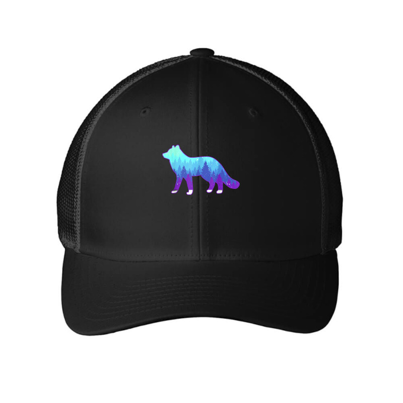 Arctic Fox Design With Landscape   Animal Print Arctic Fox T Shirt Mesh cap by cm-arts | Artistshot