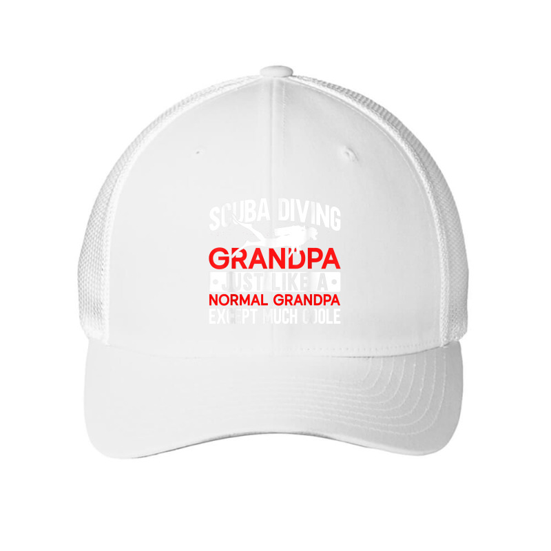 Scuba Diving Grandpa Underwater Ocean Lover Scuba Diver Mesh cap by Queenie | Artistshot