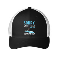 Sorry Can't Talk I'm On Another Line Water Skiing Water Ski Mesh Cap | Artistshot